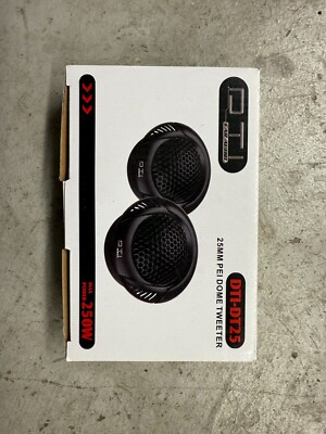 NEW DTI DT25 Car Tweeters 1'' PEI Dome 250W Max 4 Ohm Pair   Car Audio Upgrade