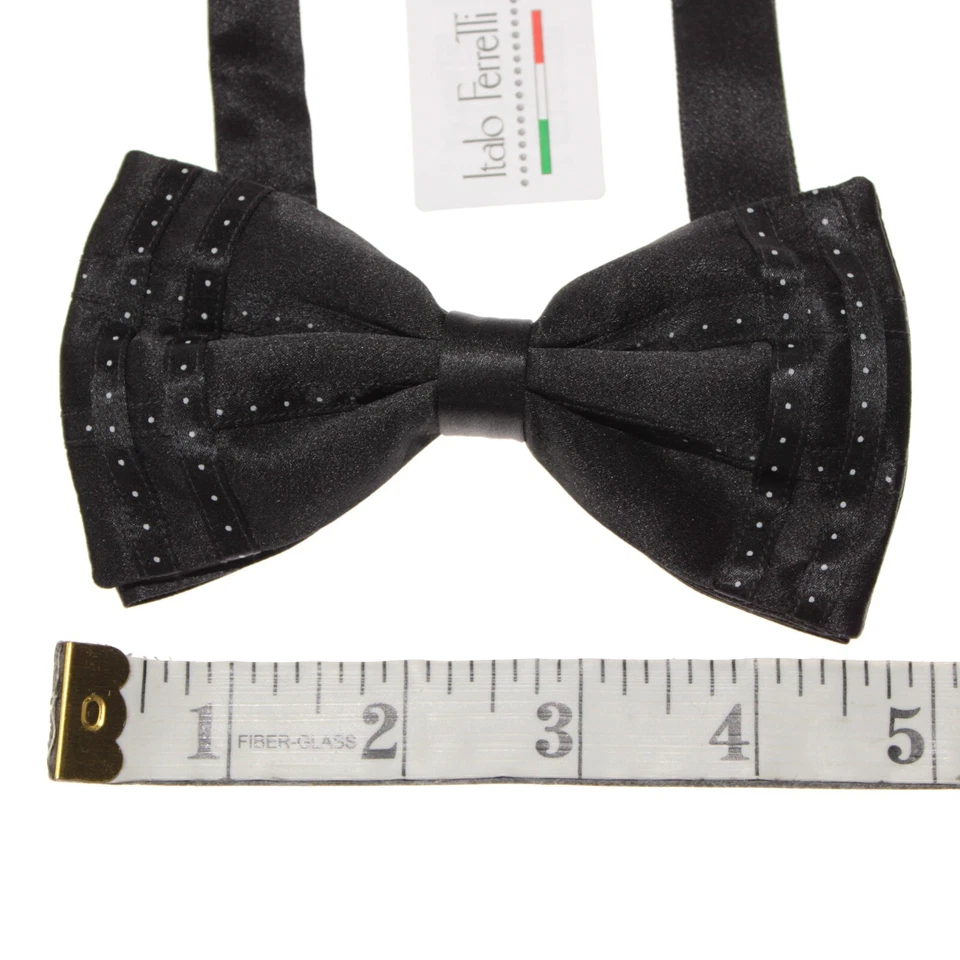 Italo Ferretti Nuevo con Etiquetas Conjunto de Faja y Pajarita Ajustable Talla Negro/Blanco con Borde Foto 3 de 4