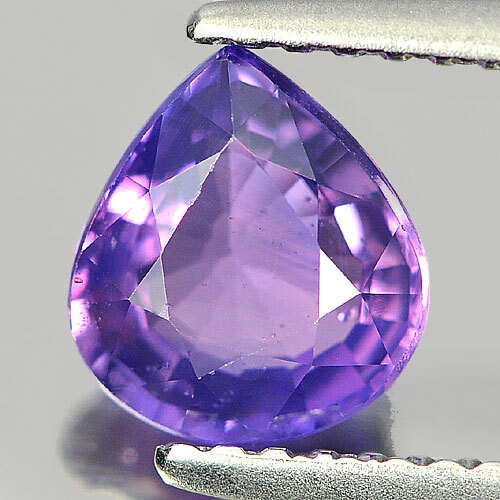Zertifizierter lila Saphir 1,26 Kt. unbeheizte Birnenform 7,06 x 6,37 mm. Natürliche - Bild 1 von 4