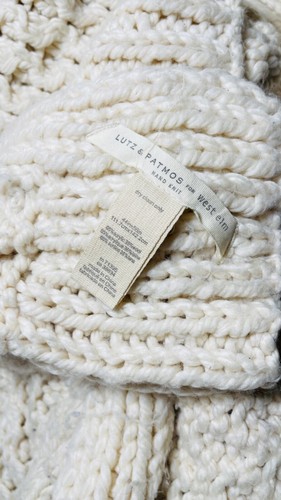 West Elm Lutz and Patmos Pillow Cover And Throw Blanket Cream Beige Lot 2 - Picture 8 of 13