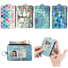 RFID Blocking Credit Card Holder Leather Wallet Case Sleeve with ID Window