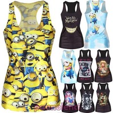 Canottiera donna top canotta vogatore punk gothic cartoons maglia nuova DL-1529