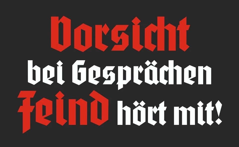 OLDSCHOOL-ROAD-SIGN O.R.S. Schild Vorsicht bei Gesprächen Feind hört mit Retro Hinweisschild Wehrmacht