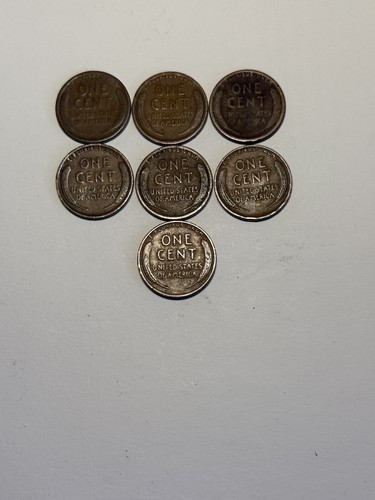 7 Lincoln Wheat Pennies 1910/1929 - Bild 5 von 6