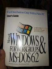SEALED Microsoft Windows 3.11 Workgroups & MS-DOS 6.2 PC User's Guide COA RARE