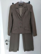 Toller Leinenanzug Anzug Leinen Blazer Jacke Gr 36 und Hose Gr 34 Braun Schlamm