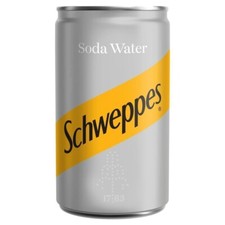 SCHWEPPES SODA WATER 24 X 150ML CANS CARBONATED TONIC & SODA WATER SOFT DRINKS