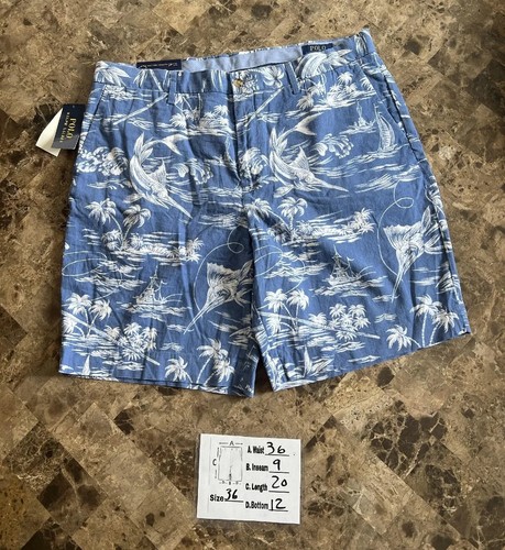 NWT Polo Ralph Lauren Shorts Classic Fit 9” Inseam 5-Pocket Blue Marlin Size 36