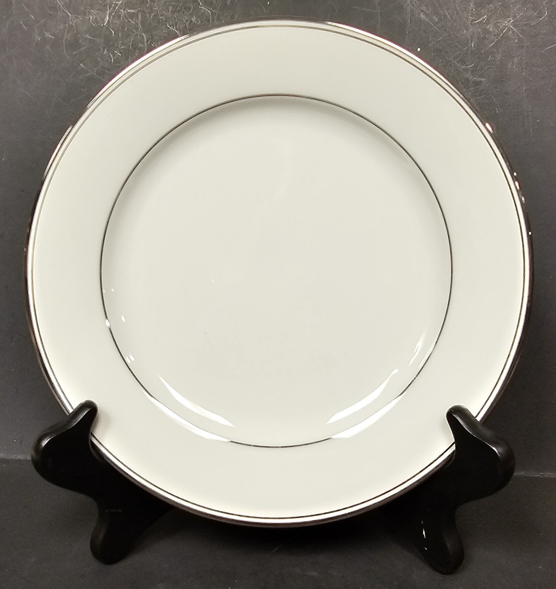 NORITAKE China Salad Plates Regency Silver Trim 8 1/4