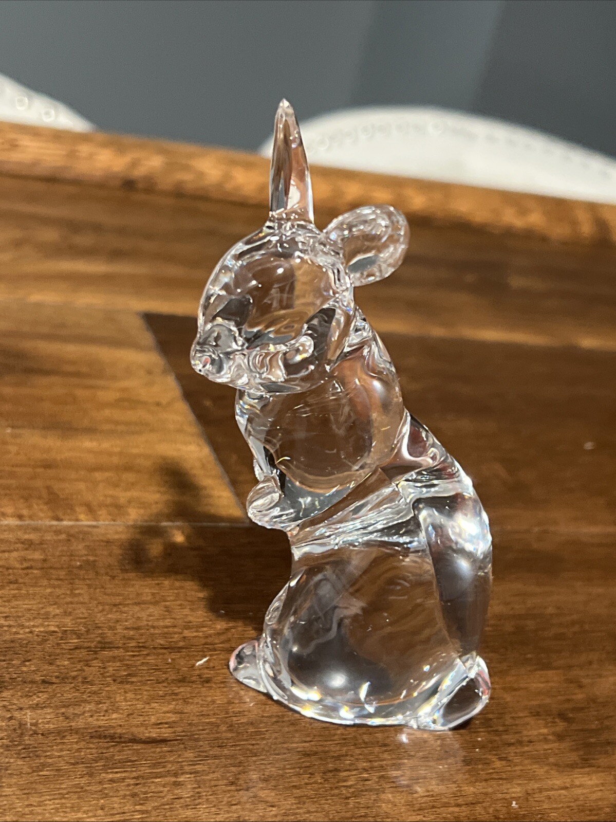 Vintage LENOX 1993 crystal Rabbit Bunny Clear glass figurine Collectible