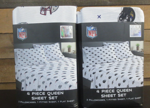NFL New England Patriots ODER Baltimore Ravens Small X Queen Sheet Set - 3 Stück