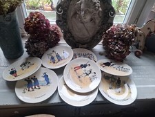 8 assiettes sarreguemines décoratives scène militaire ancienne