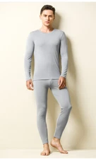 Fashion Men's Underwear Comfortable Sleep Warm Base Layer Modal Thin Thermal Set