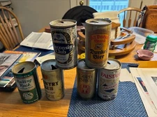 Vintage 70's and earlier empty steel &(1)Alum beer cans: Rolling Rock