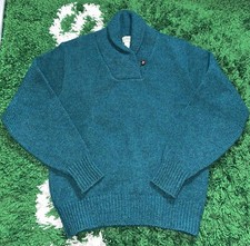 Vintage LL Bean Sweater Womens Medium Snap Up Green Made In USA