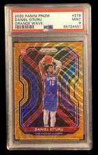 2020 panini prizm #279 daniel oturu rc; orange wave /60 rookie PSA 9  (CENTERED)