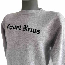 Vtg 90s " CAPITAL NEWS " Crewneck Santee Sweatshirt MADE in USA