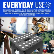 NEW FOLDING HANDY STEP STOOL BATHROOM FLAT STORAGE COLLAPSIBLE MULTI USE SHOP