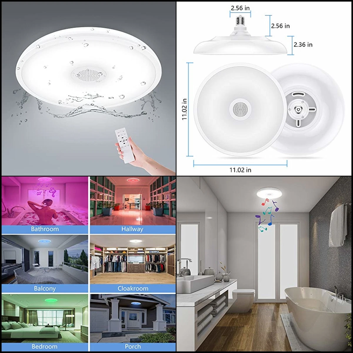 Bathroom Ceiling Light With Bluetooth Speaker | Shelly Lighting