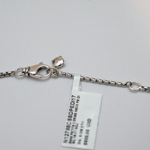 DAVID YURMAN New Ladies 8mm Petite Cerise Pearl Diamond Silver 17" Necklace - Picture 8 of 9