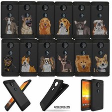 Para Moto Z4 / Moto Z4 Play, Funda con Diseños de Perro Delgada Negra Flexible TPU Cubierta
