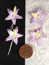 10 Star flower starflowers stargazer Lavender lilies Handmade mulberry paper