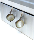 Vintage Sterling Silver 875 Soviet Era USSR Mother of Pearl Dangle Drop Earrings — photo 3