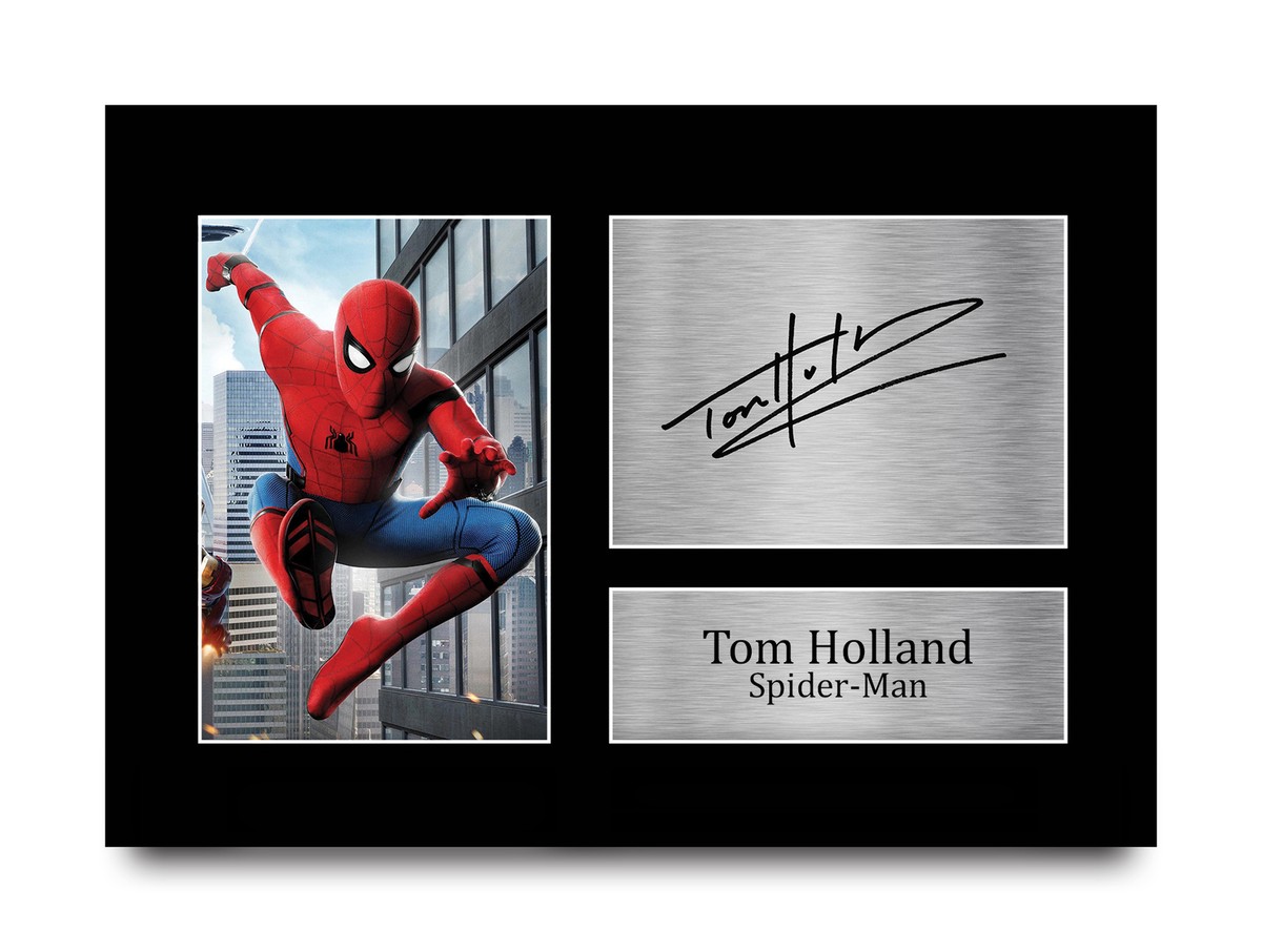 Tom Holland Signed A4 Framed Printed Autograph Spiderman Avengers
