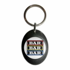 Fruit Machine Bar Plastic Oval Key Ring (43mm x 32.5mm)