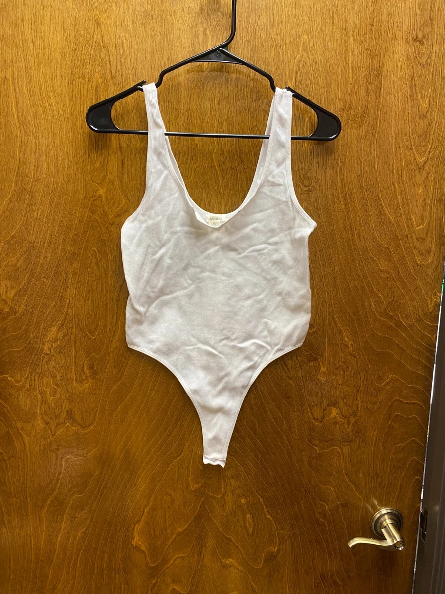 Women s Bozzolo white sleeveless bodysuit. Size M/L. Prev.Owned