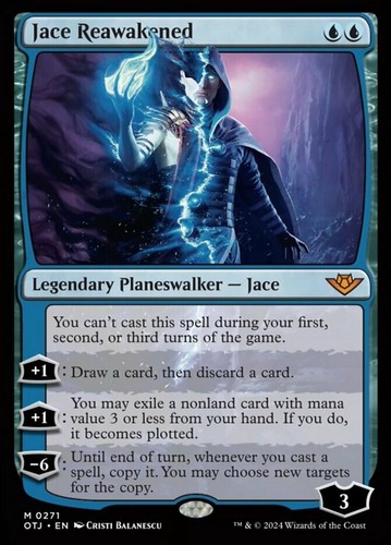 Jace Reawakened - Foil Magic mtg Light Play, English Outlaws of Thunder Junction