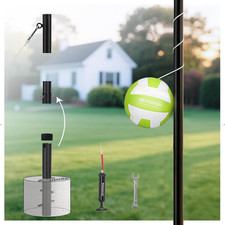 Tetherball Set, Tether Balls and Rope Set with Pole 10.43Ft Height Heavy Duty, T