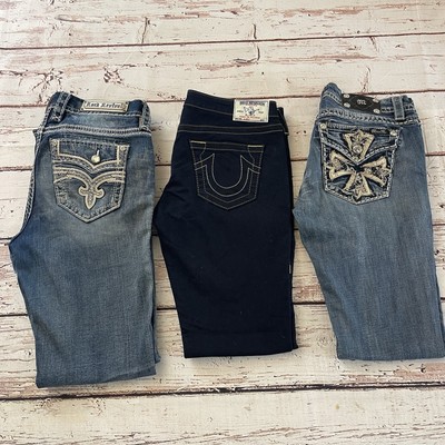 Rock Revival True Religion Miss Me Women's Size 30 Jeans Y2K 2000's Lot of 3