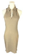 Express Brown Polo Ribbed Collared Dress V-neck Sleeveless Tank Mini Size Small