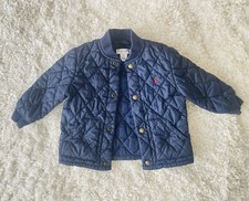 Ralph Lauren Toddler Boys 12m Navy Blue Quilted Barn Coat Snap Puffer Jacket