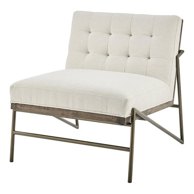 New Pacific Direct Marlow 18.5'' Fabric and Plywood Accent Chair in Cream