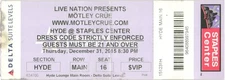 2015 Motley Crue Struts Full Complete Concert Ticket Stub Los Angeles CA