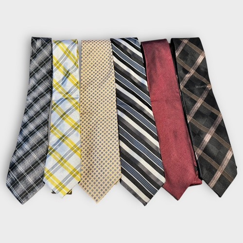 6x Mixed Designer Luxury Brands Men's Ties Geometric Design Vintage Minimalist