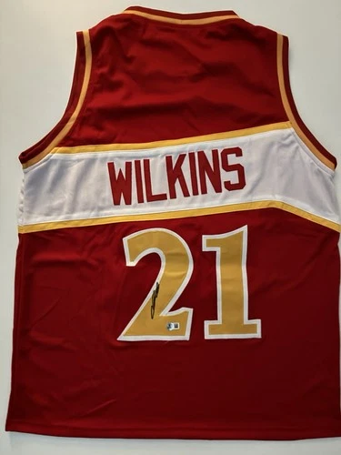 Dominique Wilkins Signed Atlanta Hawks Jersey Beckett BAS Auto HOF NBA