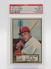WILLIE JONES 1952 TOPPS BASEBALL BLACK BACK #47 PHILLIES PSA 6 Q1887