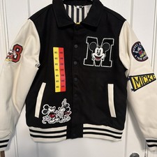 Mickey Mouse Disney Varsity Letterman Jacket Unisex Men s S Women s M Black