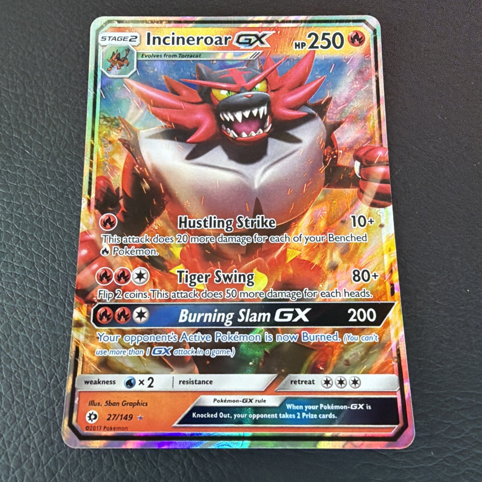 Pokémon Incineroar GX 27/149 - Sun & Moon Holo Ultra Rare Card - TCG - NM
