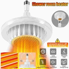 600W Electric Heating Fan Light Bathroom E27 Ceiling Heater with Remote Control