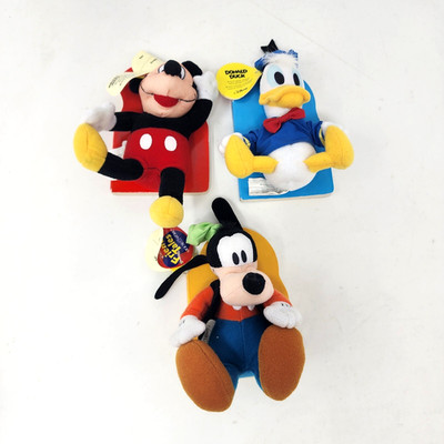 Disney Friendly Tales Mickey Mouse Goofy Donald Duck Book Plush Vintage 1998