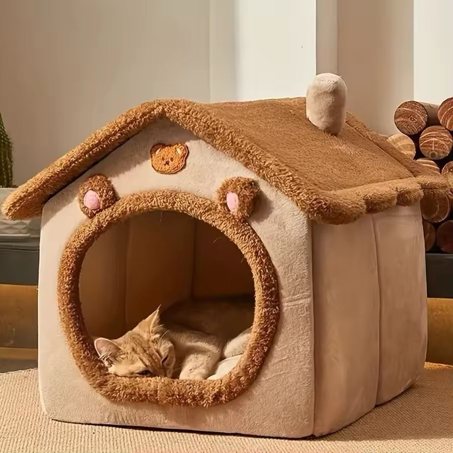 Lit apaisant chien et chat style fleur pour siestes confortables