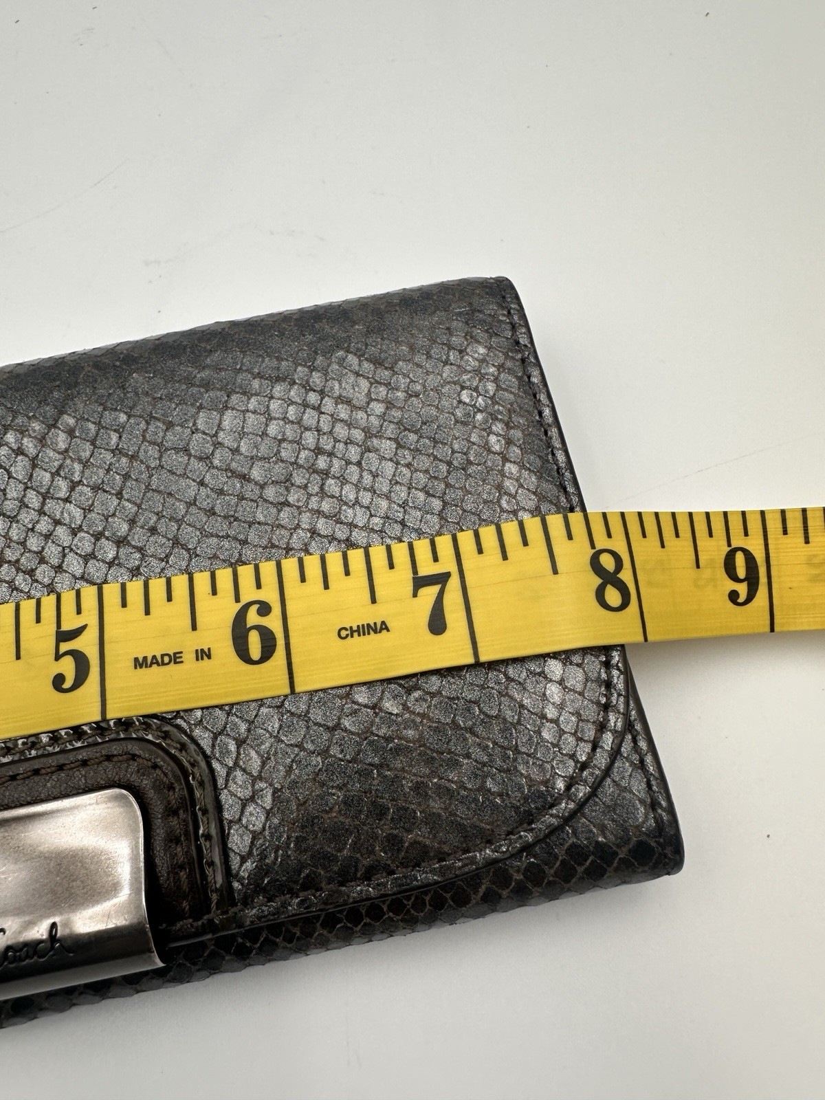 COACH Kristin Buckle Python Embossed Leather Wall… - image 9