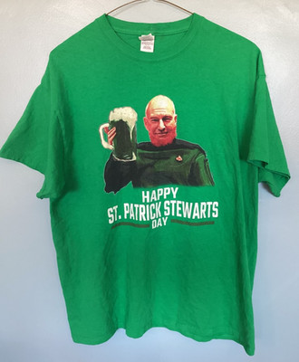 Happy Patrick Stewart Day Men's T-Shirt size XL Rare Star Trek Fan Shirt NICE