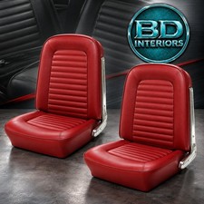 Front Bucket Seat Upholstery Red Vinyl Made In Usa By Tmi 1964 1965 Mustang