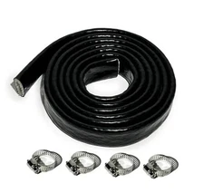 1/2" ID Heat Shielded Fire Sleeve Thermo Armor Silicone Coated Fiberglass Heat 