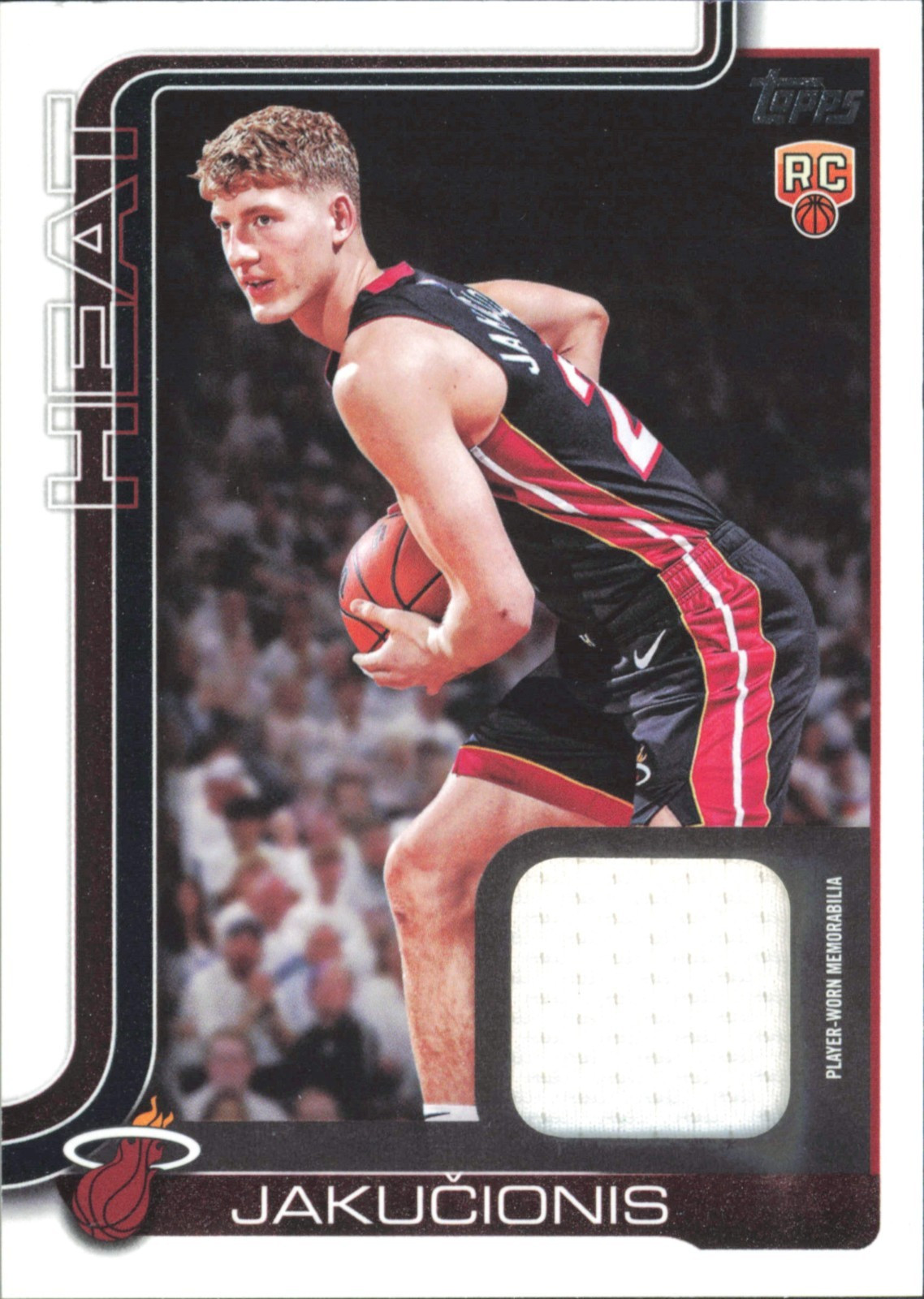 2025 Topps Kasparas Jakucionis #FRO-KJ Rookie RC Flagship Real One Relic Card